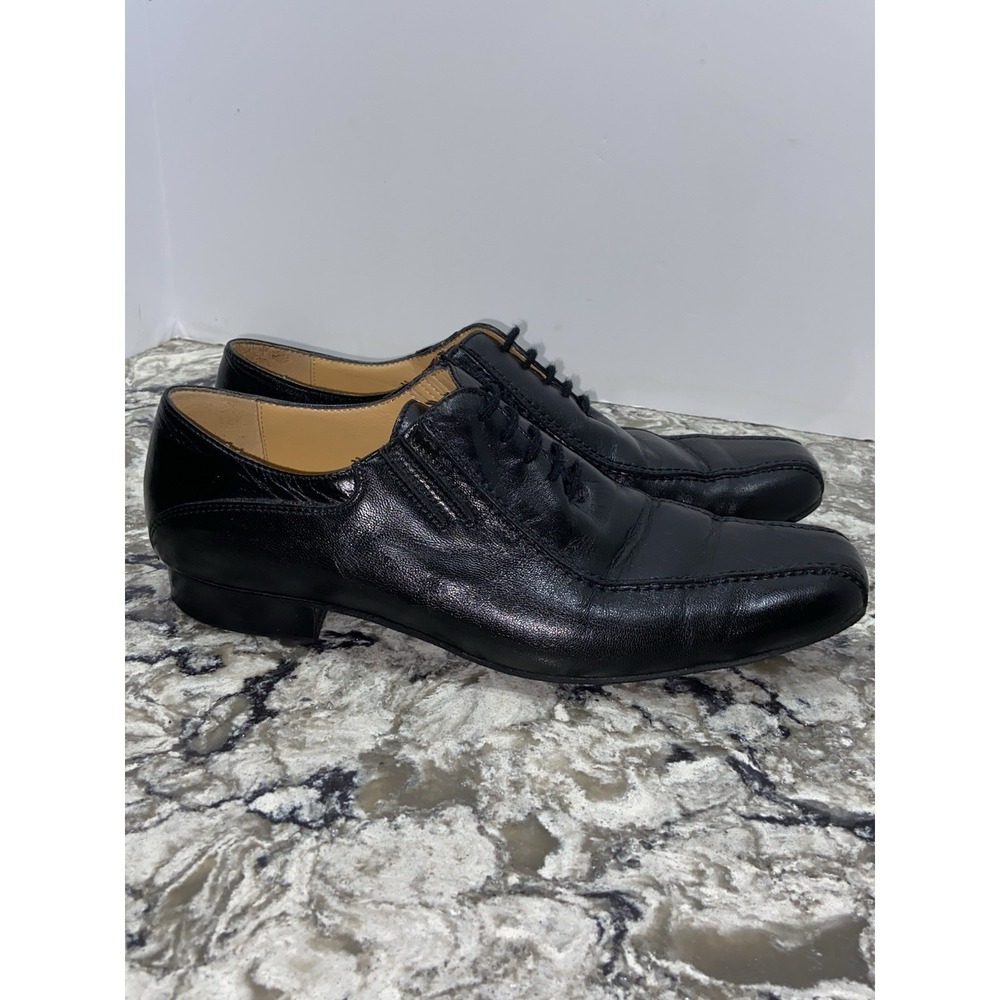 Werner Kern Mens 10 Tanzsport Black Leather Ballroom Dance Shoes Made in Italy